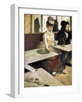 In a Café or L'Absinthe (Dans Un Café Ou L'Absinthe)-Edgar Degas-Framed Art Print