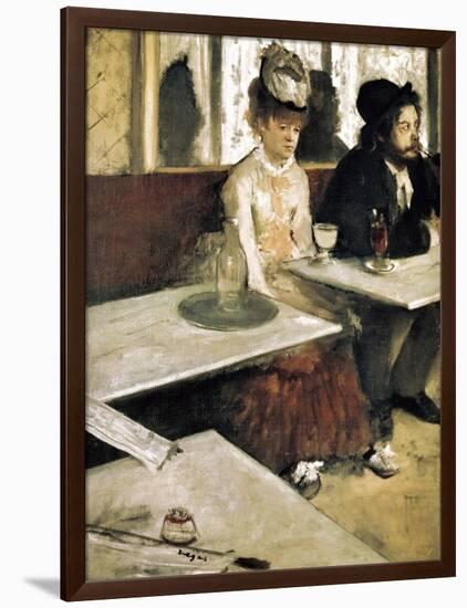 In a Café or L'Absinthe (Dans Un Café Ou L'Absinthe)-Edgar Degas-Framed Art Print