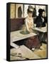 In a Café or L'Absinthe (Dans Un Café Ou L'Absinthe)-Edgar Degas-Framed Stretched Canvas