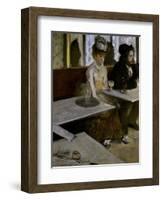In a Cafe (The Absinthe)-Edgar Degas-Framed Premium Giclee Print