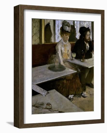 In a Cafe (The Absinthe)-Edgar Degas-Framed Giclee Print