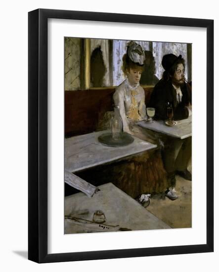 In a Cafe (The Absinthe)-Edgar Degas-Framed Giclee Print