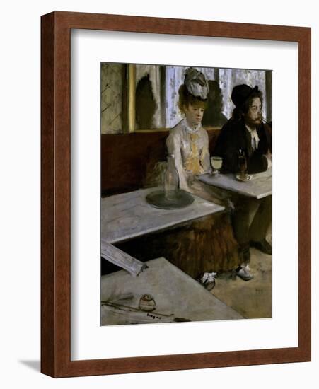 In a Cafe (The Absinthe)-Edgar Degas-Framed Giclee Print