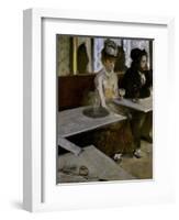 In a Cafe (The Absinthe)-Edgar Degas-Framed Giclee Print