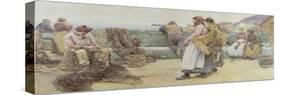 In a Cornish Fishing Village: Departure of the Fleet for the North, 1886-Walter Langley-Stretched Canvas