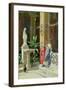 In a Courtyard in Pompeii-Luigi Bazzani-Framed Giclee Print