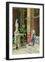 In a Courtyard in Pompeii-Luigi Bazzani-Framed Giclee Print