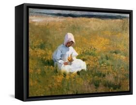 In a Field of Buttercups-Marianne Stokes-Framed Stretched Canvas