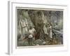 In a Forest Near Chartres France Druids Collect Mistletoe for Ritual Purposes-Eugene Damblans-Framed Art Print