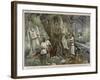 In a Forest Near Chartres France Druids Collect Mistletoe for Ritual Purposes-Eugene Damblans-Framed Art Print