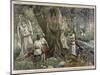 In a Forest Near Chartres France Druids Collect Mistletoe for Ritual Purposes-Eugene Damblans-Mounted Art Print