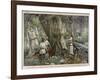 In a Forest Near Chartres France Druids Collect Mistletoe for Ritual Purposes-Eugene Damblans-Framed Art Print