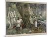 In a Forest Near Chartres France Druids Collect Mistletoe for Ritual Purposes-Eugene Damblans-Mounted Art Print