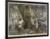 In a Forest Near Chartres France Druids Collect Mistletoe for Ritual Purposes-Eugene Damblans-Framed Art Print