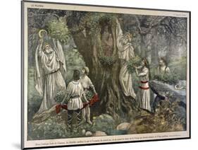 In a Forest Near Chartres France Druids Collect Mistletoe for Ritual Purposes-Eugene Damblans-Mounted Art Print