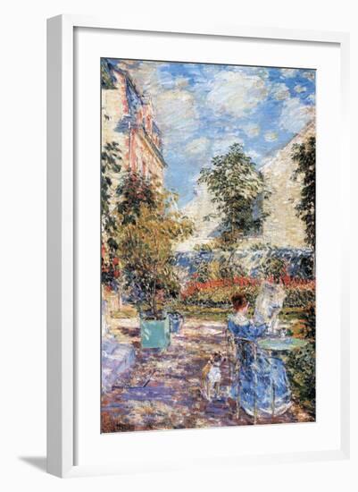 In a French Garden-Childe Hassam-Framed Art Print