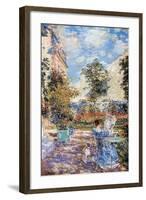 In a French Garden-Childe Hassam-Framed Art Print