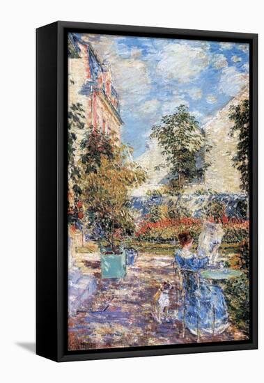 In a French Garden-Childe Hassam-Framed Stretched Canvas