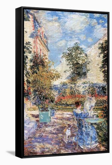 In a French Garden-Childe Hassam-Framed Stretched Canvas