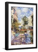 In a French Garden-Childe Hassam-Framed Art Print