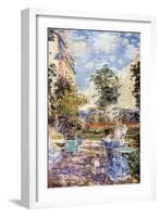 In a French Garden-Childe Hassam-Framed Art Print