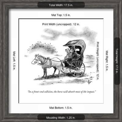 In a front-end collision, the horse will absorb most of the impact." - New  Yorker Cartoon' Premium Giclee Print - Frank Cotham | AllPosters.com
