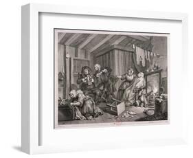 In a High Saliuation at the Point of Death, Plate V of the Harlot's Progress, 1732-William Hogarth-Framed Giclee Print