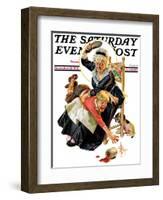 "In a Jam," Saturday Evening Post Cover, November 28, 1931-Joseph Christian Leyendecker-Framed Giclee Print