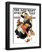 "In a Jam," Saturday Evening Post Cover, November 28, 1931-Joseph Christian Leyendecker-Framed Giclee Print