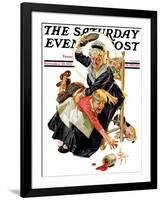 "In a Jam," Saturday Evening Post Cover, November 28, 1931-Joseph Christian Leyendecker-Framed Giclee Print