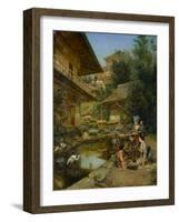 In a Japanese Garden, 1888 (Oil on Canvas)-Harry Humphrey-Framed Giclee Print