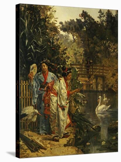 In a Japanese Garden-Edouard Castres-Stretched Canvas