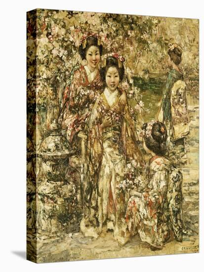 In a Kyoto Garden, 1922-Edward Atkinson Hornel-Stretched Canvas