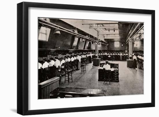 In a Large Telephone Exchange, C1916-null-Framed Giclee Print
