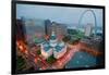 In a misty rain an elevated view of Gateway Arch and the historical Old St. Louis Courthouse. Th...-null-Framed Photographic Print