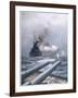 In a Naval Engagement off Heligoland the "Lion" Sinks a German Cruiser-Montague Dawson-Framed Photographic Print