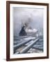 In a Naval Engagement off Heligoland the "Lion" Sinks a German Cruiser-Montague Dawson-Framed Photographic Print