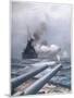 In a Naval Engagement off Heligoland the "Lion" Sinks a German Cruiser-Montague Dawson-Mounted Photographic Print