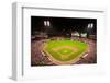 In a night game and a light rain mist, the Florida Marlins beat the 2006 World Series Champion b...-null-Framed Photographic Print