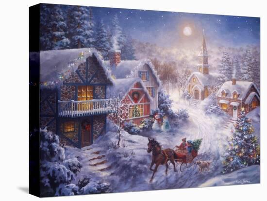 In a One Horse Open Sleigh-Nicky Boehme-Stretched Canvas