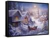 In a One Horse Open Sleigh-Nicky Boehme-Framed Stretched Canvas