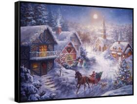 In a One Horse Open Sleigh-Nicky Boehme-Framed Stretched Canvas