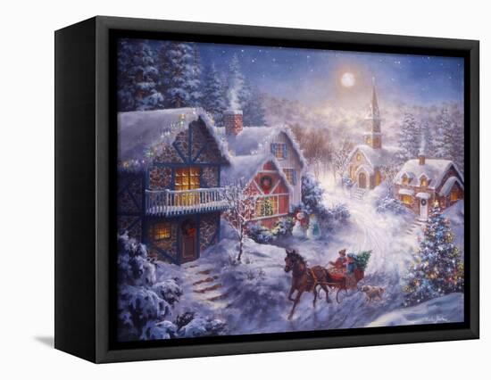 In a One Horse Open Sleigh-Nicky Boehme-Framed Stretched Canvas