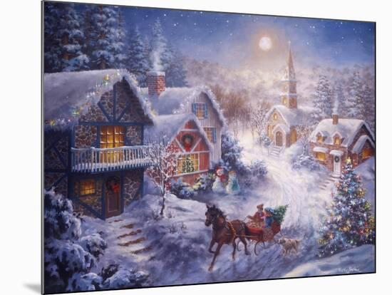 In a One Horse Open Sleigh-Nicky Boehme-Mounted Giclee Print