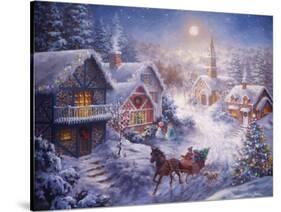 In a One Horse Open Sleigh-Nicky Boehme-Stretched Canvas