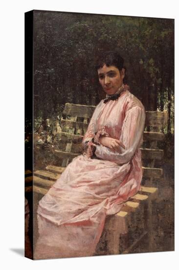 In a Park (Portrait of the Artist's Wife)-Nikolai Alexandrovich Yaroshenko-Stretched Canvas