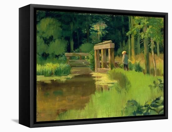 In a Park-Edouard Manet-Framed Stretched Canvas
