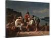 In a Quandary, or Mississippi Raftsmen at Cards, 1851-George Caleb Bingham-Stretched Canvas