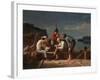 In a Quandary, or Mississippi Raftsmen at Cards, 1851-George Caleb Bingham-Framed Giclee Print