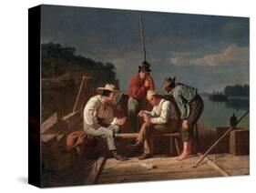 In a Quandary, or Mississippi Raftsmen at Cards, 1851-George Caleb Bingham-Stretched Canvas